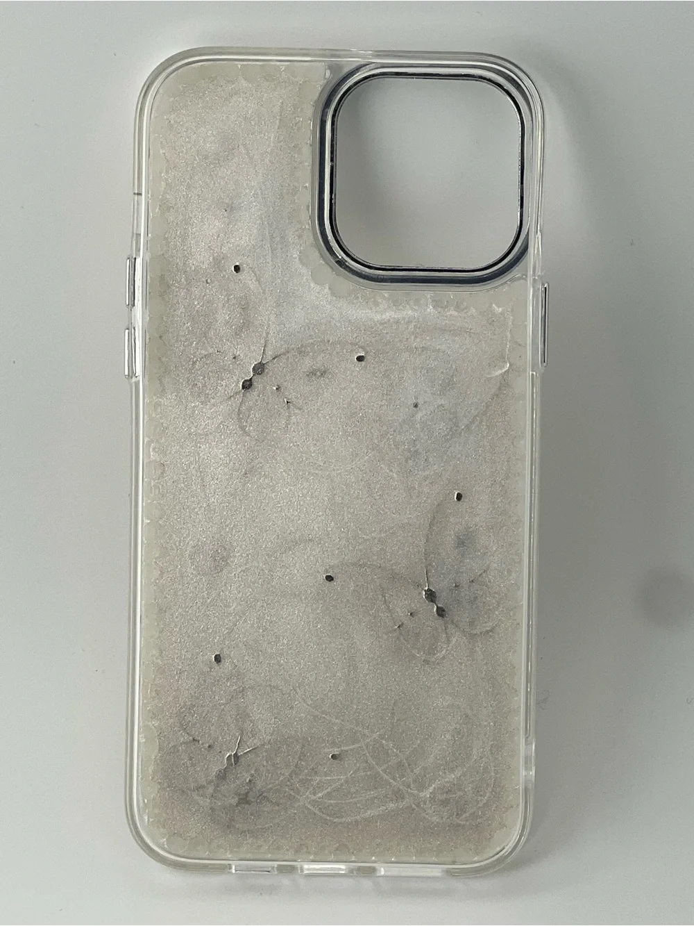 Stylish Pearl Butterfly Phone 13 pro max Case - White